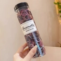 Bote de gomas elásticas de colores para niñas con bandas en rosa azul y morado - 12# Nylon de Color Coreano Pequeña 300 Uds