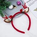 Christmas plush reindeer antler headband featuring cute strawberry panda dolls and gold glitter - Style 18 Red Antler Panda