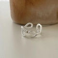 Minimalist 925 sterling silver woven twist open ring with chain design for women - Silver Twist Chain Style (Y2332) / Silver