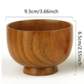 Bol de rasage en bois marron foncé avec grain de bois et diamètre de 9,3 cm pour hommes - Bol de rasage simple en bois / Couleur bois naturel
