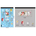 Static 2025 New Year window stickers with snowflakes and candy canes in red and white - BQ439 2025 New Year