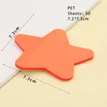 Orangefarbene sternförmige PET-Haftnotizen 50 Blatt 7,3 cm wasserfeste Klebezettel - Oranger Stern 50 Blatt