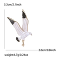 Broche de gaviota en esmalte y aleación dorada para trajes y abrigos de mujer - Estilo Pájaro (Blanco 0551-WH) / Blanco