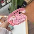 Vintage pink rotary telephone acrylic hair claw clip for women's hairstyle accessories - Pink Vintage Phone Shape