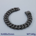 Heavy duty 31mm black cuban link chain bracelet in punk style stainless steel - Black Necklace (40cm)