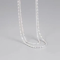 Elegante collana a doppio strato in argento con perline fini e design minimalista - Collana a Doppio Strato Grano di Riso / Argento