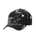 Casquette de baseball noire classique avec imprimé Tour Eiffel blanc et texte Bonjour - Réglable / Noir