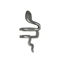 Adjustable snake ring in gunmetal finish with realistic coiled design and black eyes - Gun Color Wrapped Snake Earrings