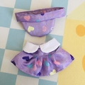 Lila Herz-Puppenoutfit mit Stirnband und Faltenrock für 17cm große Plüschpuppen - Passend für 17cm Puppe / Buntes Herz 2-teiliges Set (Oberteil + Rock) / Lila