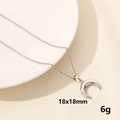 Silver crescent moon pendant necklace with 18x18mm size specs and 6g weight - Crescent Moon Pendant / Silver