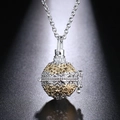 Collier diffuseur bicolore argent et or avec des motifs floraux évidés complexes - Argent Or Médaillon Fleur Creuse (36)