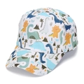 White kids baseball cap with colorful cartoon dinosaur patterns and a curved brim - 52-54cm / #33 (White Cartoon Dinosaur)
