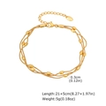 Detail view of triple-layer gold snake chain anklet with size and weight specifications - Gold Anklet