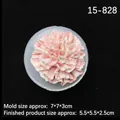 Round carnation flower silicone mold for DIY candles with 7x7x3cm dimensions - 1# Carnation (15-828) / Clear