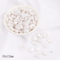 White irregular ABS imitation pearls sized 10x12mm for DIY jewelry making and crafts - Style 12 Small Face Shape 10x12mm White 10pcs/pack