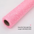 Light pink snow point mesh wrap 50cm x 3.6m roll for romantic flower bouquet packaging - 50cmx3.6m / Light Pink