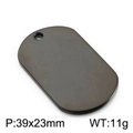 Minimalistischer schwarzer Edelstahl-Hundemarkenanhänger, 39x23 mm und 11 g Gewicht - Poliert 39*23mm / Schwarz