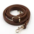 Adjustable dark brown PU leather replacement shoulder strap with gold lobster clasps - Coffee (Gold Clasp)