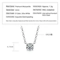 S925 sterling silver 4mm Moissanite pendant necklace with 1.3g lightweight design - 0.3 Carat - White Gold