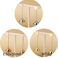 Elegant long tassel heart and sphere drop earrings in silver, gold and rose gold - Heart Spherical Style (Model F KE86212-KFC)