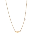Collana in acciaio inossidabile dorato con ciondolo a piuma e pietra di zircone - Stile Piuma (XN401-2)