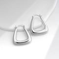 Polished silver U-shaped hollow earrings with a minimalist geometric design for women - Silver