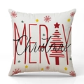 Notenkraker Kerst kussensloop van linnen met rode Merry Christmas tekst en bomen - Kerstboom / Merry Christmas Print