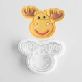 Cartoon reindeer cookie mold and golden embossed reindeer biscuit set for Christmas baking - Deer B