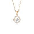 Elegant rose gold S925 sterling silver Dancing Stone heart necklace with moissanite - 925 Silver / White Moissanite Rose Gold