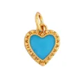 Golden brass heart pendant with blue enamel finish and beaded edge for DIY jewelry - L266828-Sky Blue Sky Blue Beaded Heart