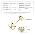 S925 sterling silver gold-plated snake stud earrings with 3mm moissanite stones - UFO Style (EMO-530Y) / 925 Silver / K-Yellow Gold