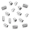 Magnetverschluss aus Silber für DIY-Schmuckherstellung und Lederarmbänder - Sicherheitsverschluss 6mm