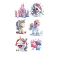 Tatuaggi temporanei impermeabili unicorno e castello rosa per bambini - Castello da Sogno (WS-C082)
