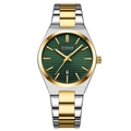Women's CURREN quartz watch with green textured dial and two-tone gold steel strap - Two-Tone Green Dial Women