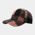 Detail of warm lamb wool baseball cap with brown and black plaid pattern texture - Color 4 / Black & Brown Plaid