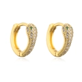 Schlangen-Ohrringe mit 18K Goldbeschichtung, Mikrozirkonia und grünen Edelstein-Augen - Gold (Grünes Auge)