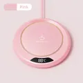 Scaldatazze intelligente rosa con display LED che mostra la temperatura di 88 gradi - Sottobicchiere a temperatura costante a 3 marce / Rosa