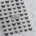 Pegatinas 5D para uñas de mariposa oscura vintage en degradado gris oscuro KX058 - Mariposa Negra(KX058)