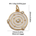 Detail view of gold copper evil eye pendant with 20mm height and 1.50g weight specs - CX152-04 (Gold Zircon Solar System Atom Pendant)