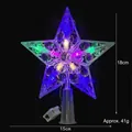 Transparent star Christmas tree topper with colorful LED lights, 18cm height and battery box - 15cm Polka Dot Multicolor Light