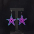 Eleganti orecchini a stella marina traforati con sfumatura viola per feste ed eventi - Stella marina
