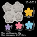 Stampo in silicone con 4 fiori a 5 petali per fondant, cioccolato e candele - Grigio