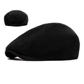 Gorra clásica de ante sintético negro estilo retro vintage para hombre y mujer - Negro 2