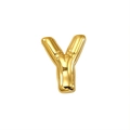 Polished 18K gold puffy bubble letter Y pendant with a high-shine mirror finish surface - Letter Y (Gold)