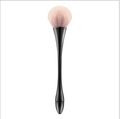 Mushroom head makeup brush with fluffy pink bristles and sleek black handle - Large / Large Black Small Waist