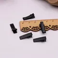Set di cinque mini fermagli per capelli a becco d'anatra in metallo nero opaco da 2 cm - Standard / 2.0cm / Nero