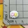Macro view of a 1.5cm resin OK letter charm accessory for DIY phone case and nail art - Mini OK Sign