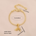 Golden snake chain bracelet featuring sunflower and water bottle charms made of copper - 4# Sunflower and Watering Can