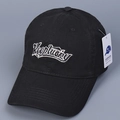 Ricamo dettagliato della scritta Keeplucky su cappellino da baseball in cotone nero - M (56-58cm) / Nero
