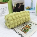 Cute lime green bubble textured high capacity pouch for stationery and makeup - Ginger Yellow